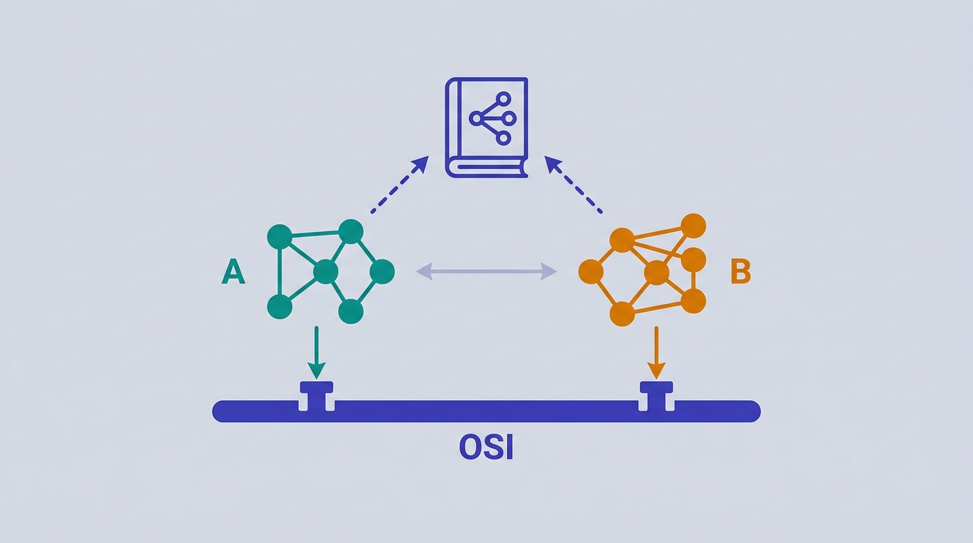 OSIはフォーマットを統一するが、意味の整合はマッピングと共通語彙層が担う